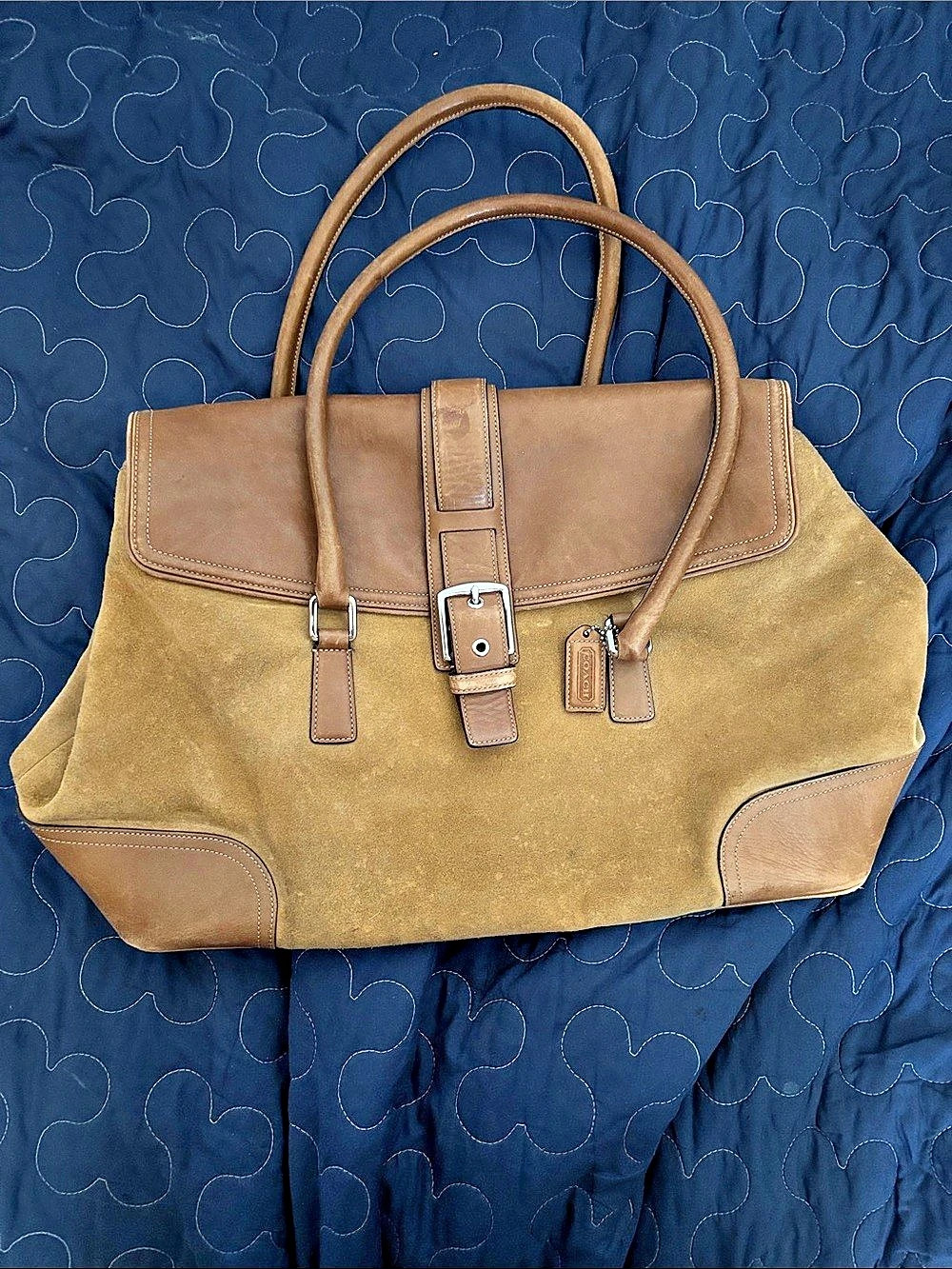 Large vintage Coach Soho Suede Bag Brown.
